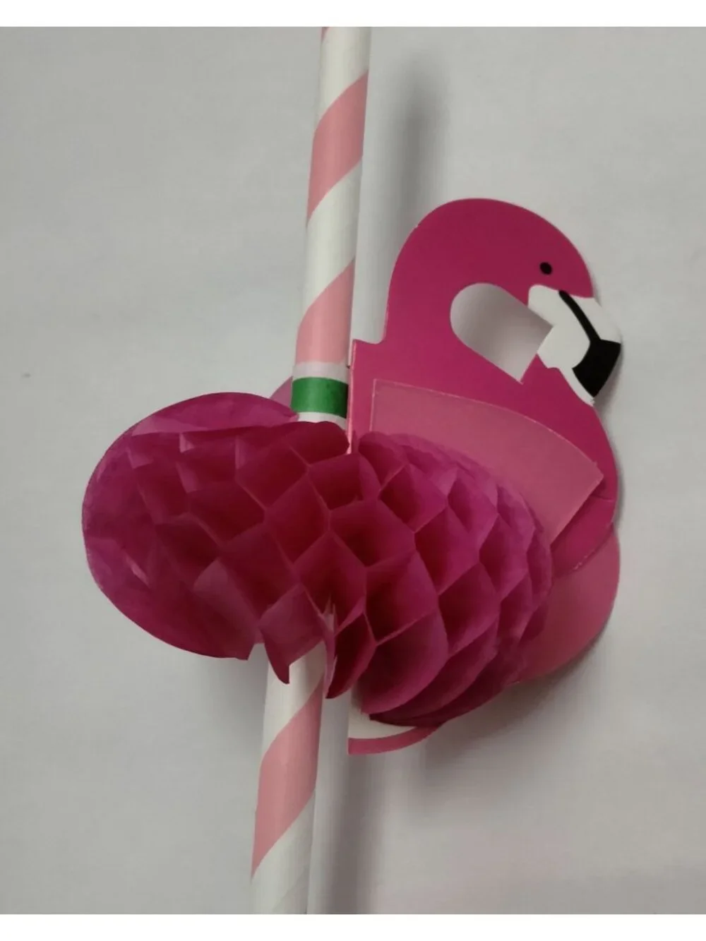 Flamingo Paper Drinking Straws Hawaii Beach Tropical Party 8 pack